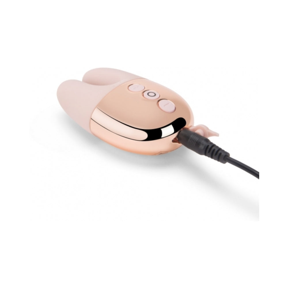 Le Wand Chrome Double Vibe Rechargeable Silicone Mini Vibrator Rose Gold - Fantasies Boutique