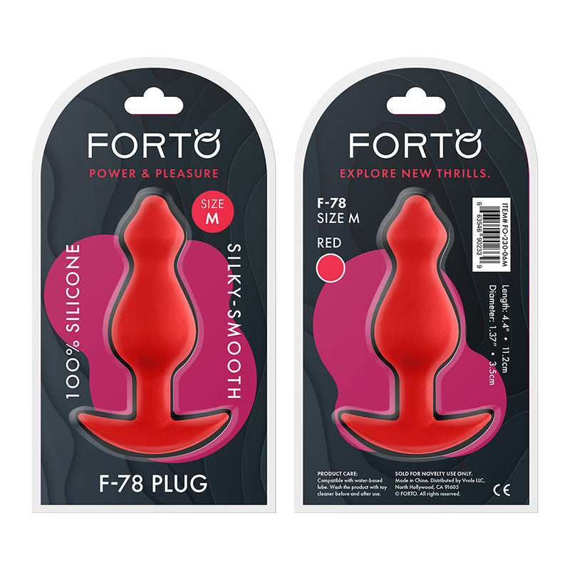 Forto F-78 Pointee Silicone Anal Plug Medium Red - Fantasies Boutique