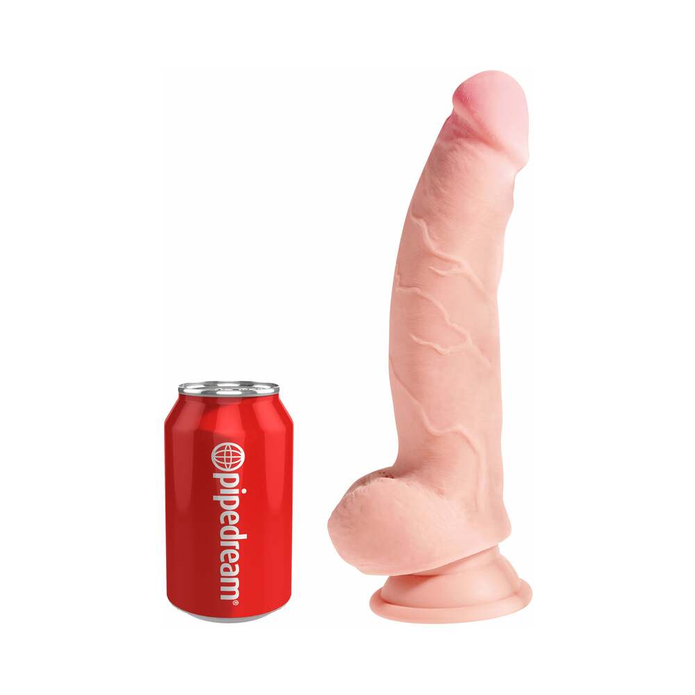 King Cock Plus 8 in. Triple Density Cock With Balls Realistic Suction Cup Dildo Beige - Fantasies Boutique