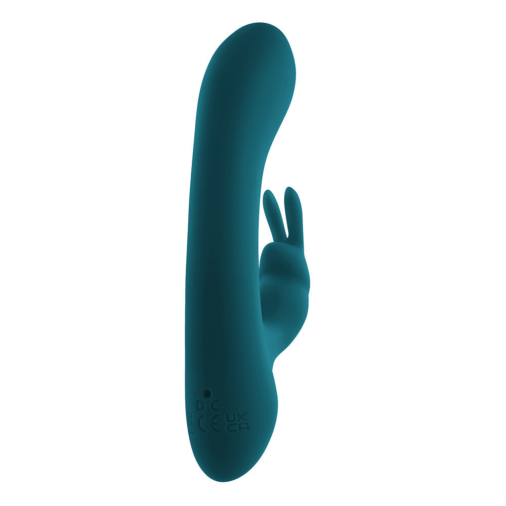 Playboy Lil Rabbit Rechargeable Silicone Dual Stimulation Vibrator Deep Teal - Fantasies Boutique