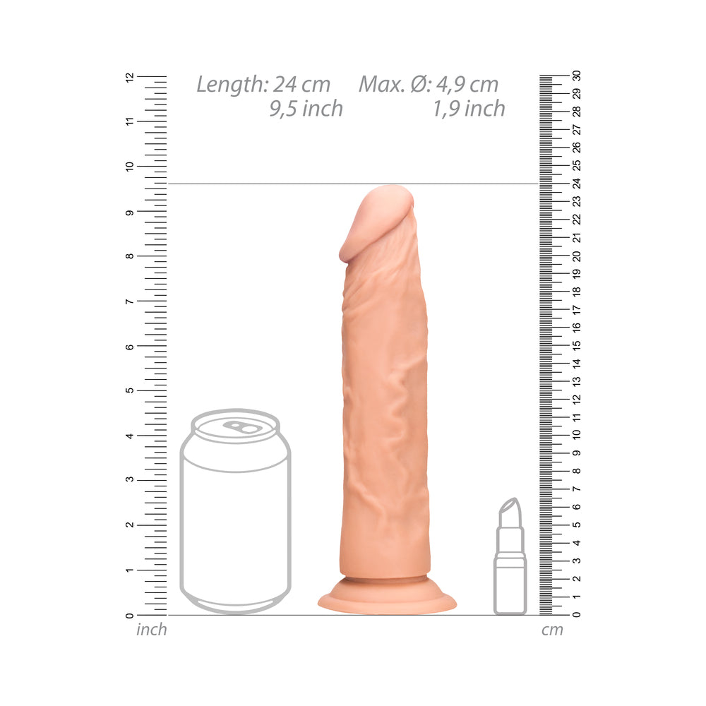 RealRock Realistic 9 in. Dildo With Suction Cup Beige - Fantasies Boutique