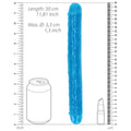 RealRock Glow in the Dark Double Dong 12 in. Dual-Ended Dildo Neon Blue