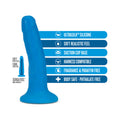 Blush Neo Elite 6 in. Silicone Dual Density Dildo with Suction Cup Neon Blue - Fantasies Boutique