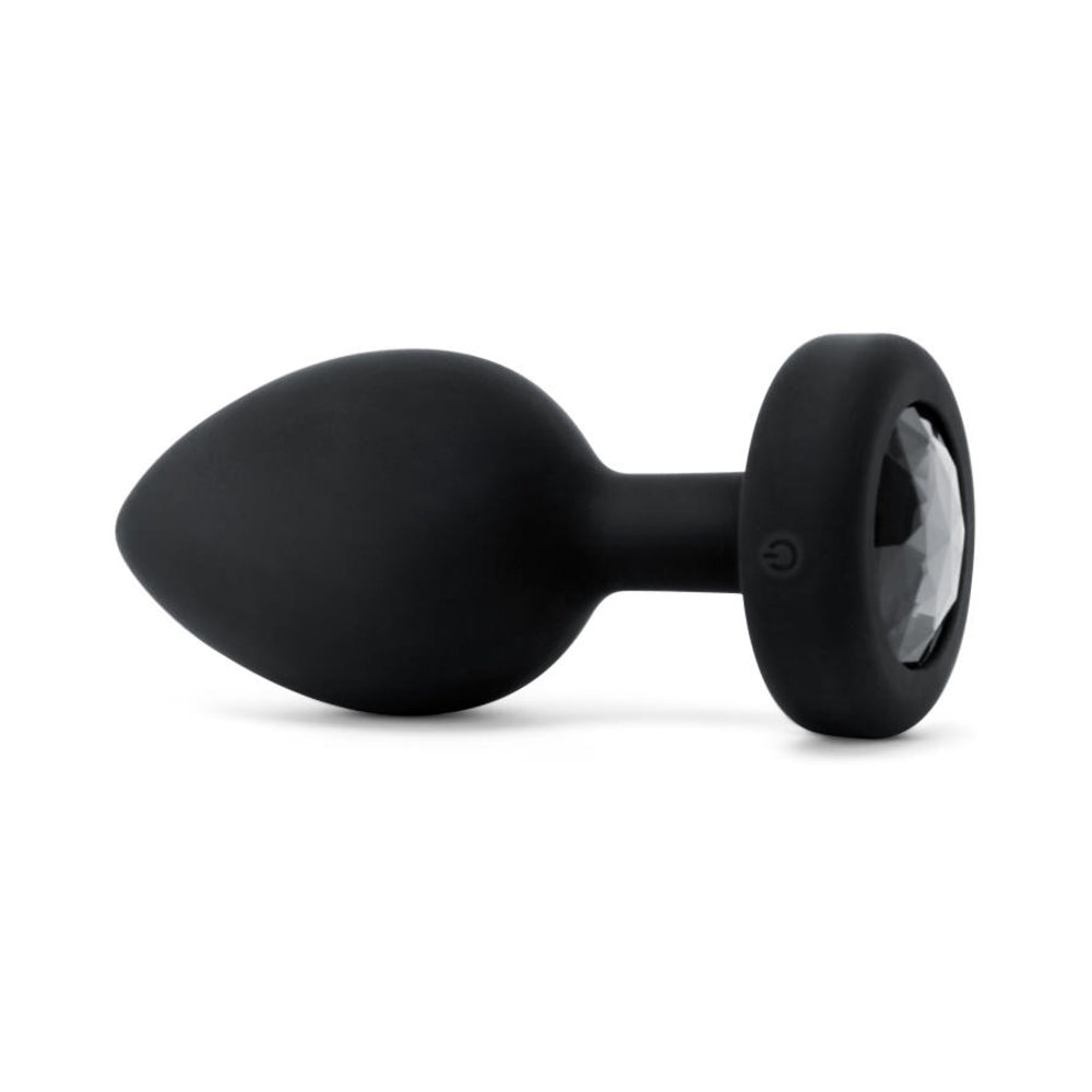 b-Vibe Vibrating Jewel Rechargeable Remote-Controlled Anal Plug with Gem Base Black Diamond XXL - Fantasies Boutique
