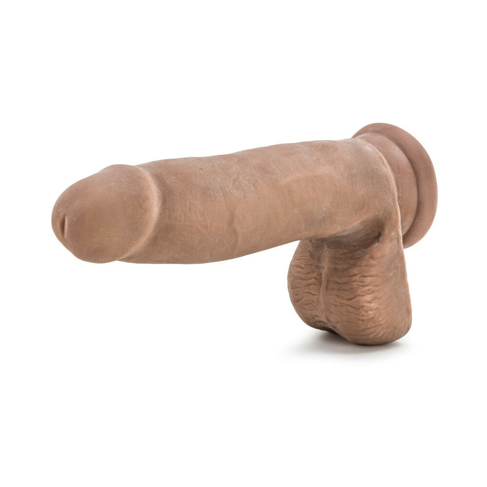 Au Naturel 7 in. Posable Dual Density Dildo with Balls Tan - Fantasies Boutique