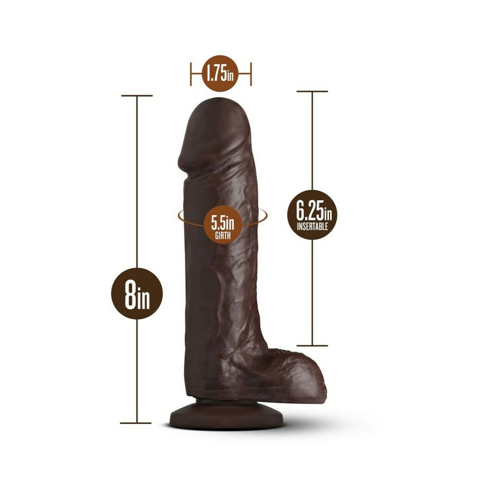 Blush Loverboy The Movie Star Realistic 8 in. Dildo with Balls & Suction Cup Brown - Fantasies Boutique