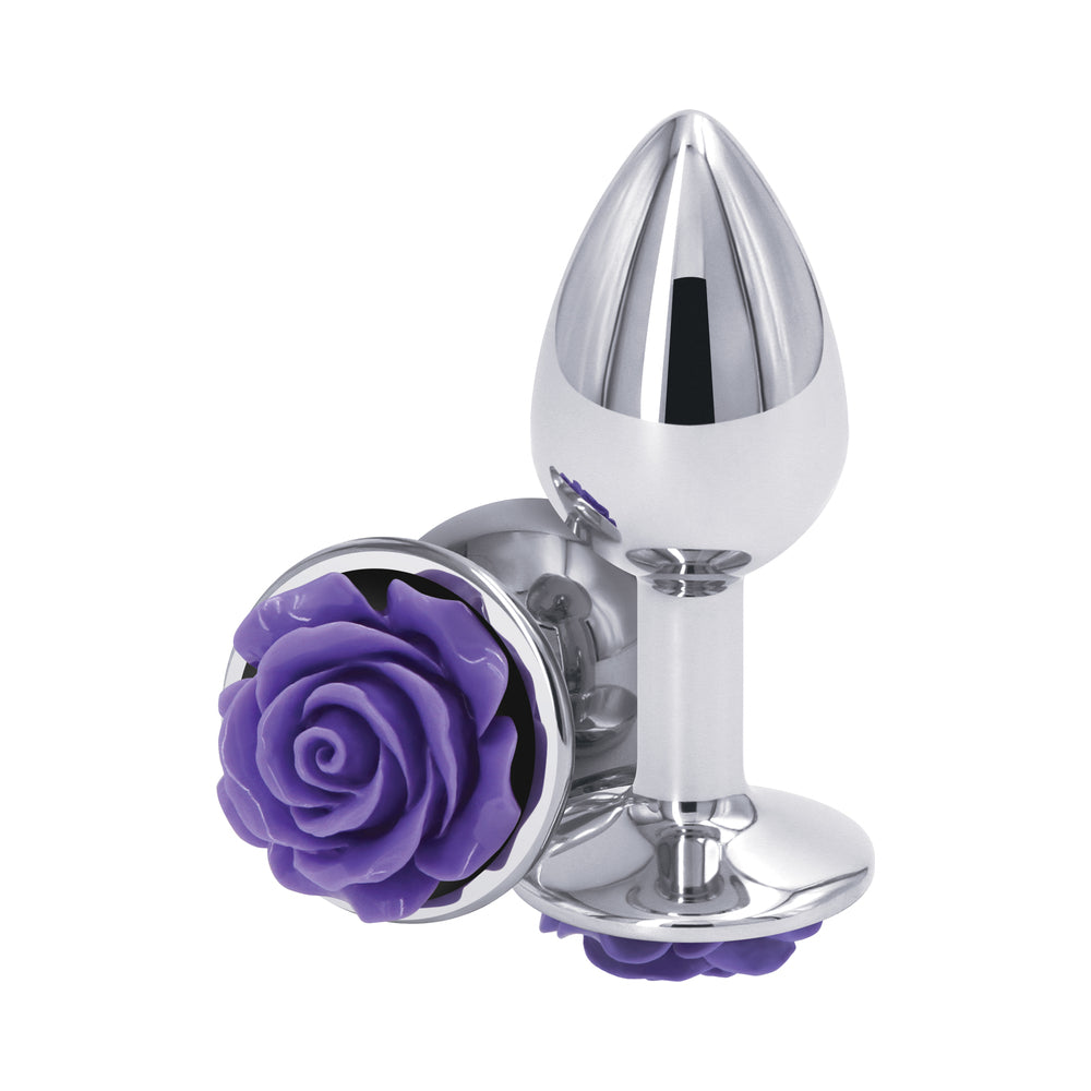 Rear Assets Rose Anal Plug Small Purple - Fantasies Boutique