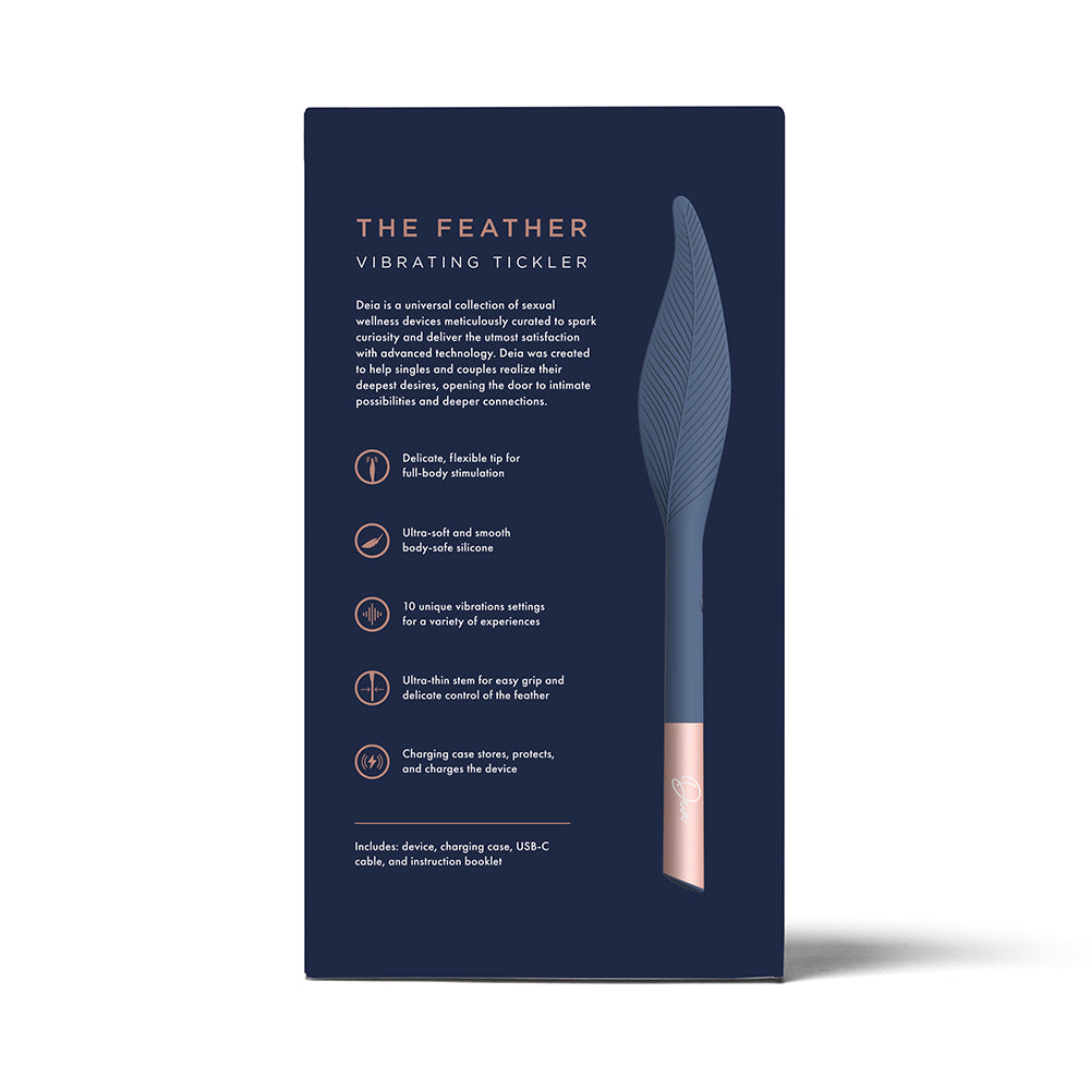 Deia The Feather Vibrating Tickler Silicone Blue - Fantasies Boutique