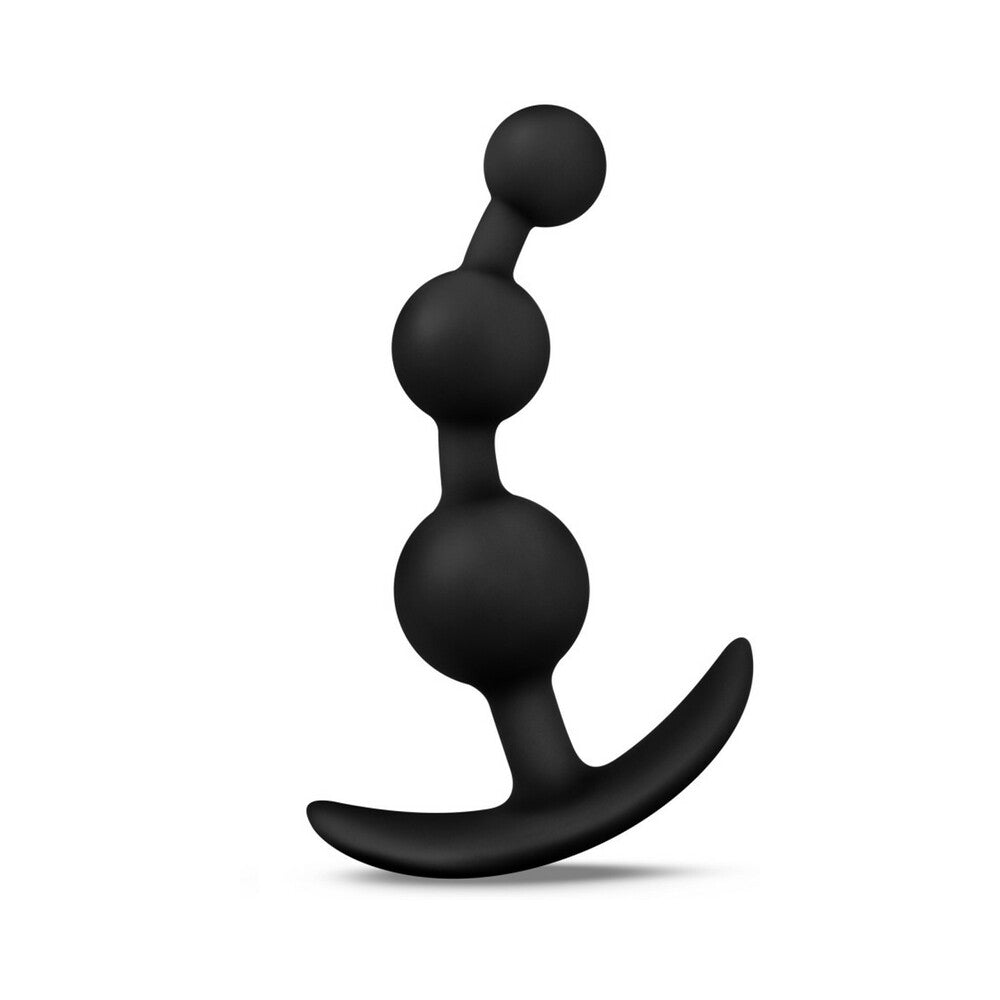 Anal Adventures Platinum Silicone Small Anal Beads Plug Black - Fantasies Boutique