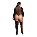 Le Desir Shade Kalyke XXIII Bodystocking with Turtleneck Black Queen Size - Fantasies Boutique