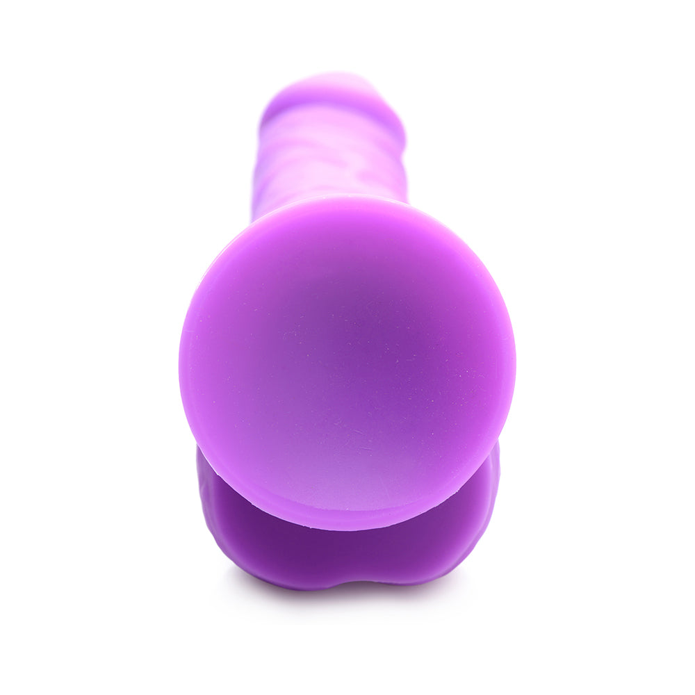 Curve Toys Lollicock 7 in. Silicone Dildo with Balls & Suction Cup Grape - Fantasies Boutique