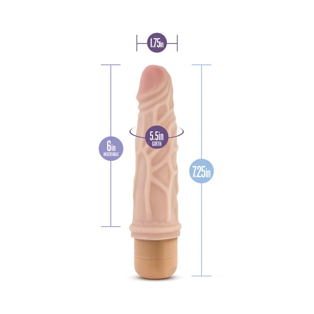Dr. Skin Vibe 3 Realistic 7.25 in. Vibrating Dildo Beige - Fantasies Boutique