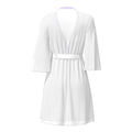 Magic Silk Sheer Passion Flutter Sleeve Robe White/Lavender S/M