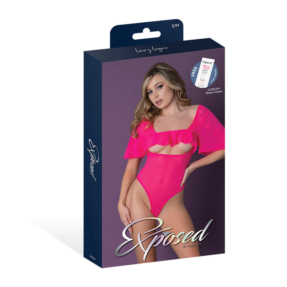 Magic Silk Pink Kink Flutter Sleeve Teddy Pink Glow S/M