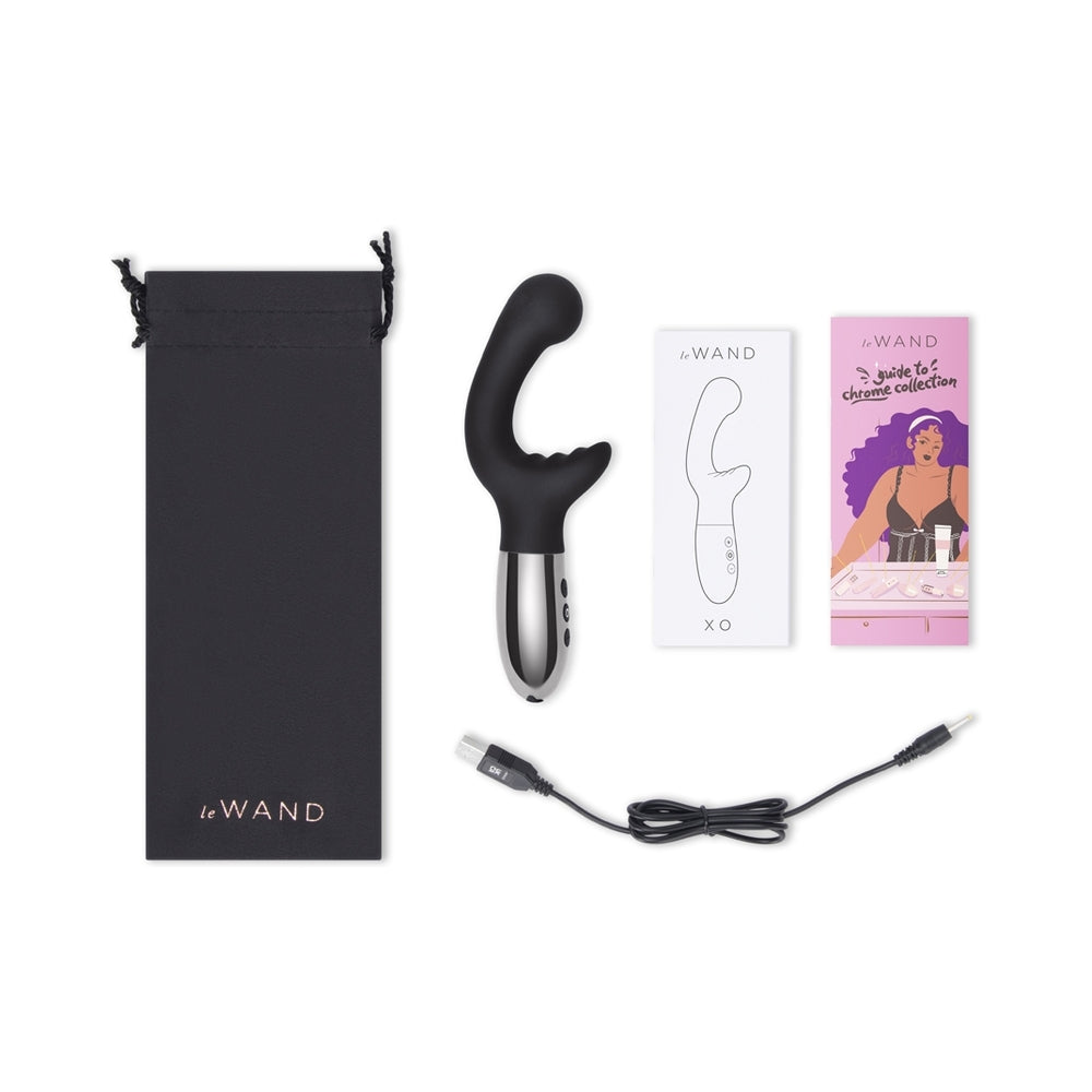 Le Wand XO Rechargeable Double-Motor Wave Silicone Dual Stimulation Vibrator Black - Fantasies Boutique
