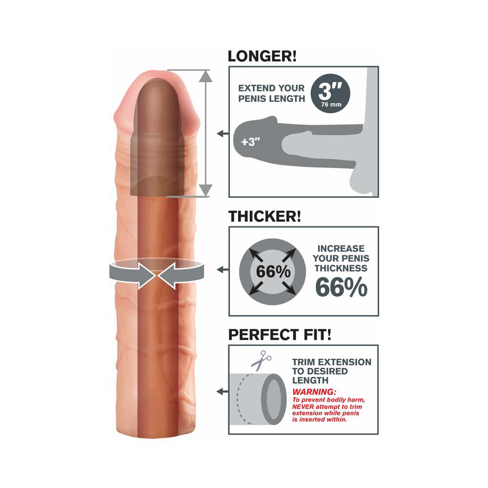 Fantasy X-tensions Mega 3 in. Extension Beige - Fantasies Boutique