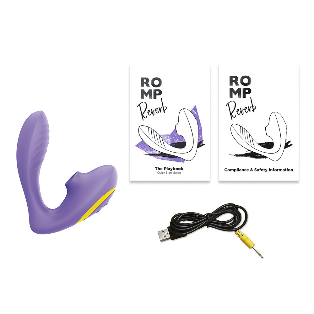 ROMP Reverb Rechargeable Silicone Clitoral and G-Spot Stimulator Purple - Fantasies Boutique