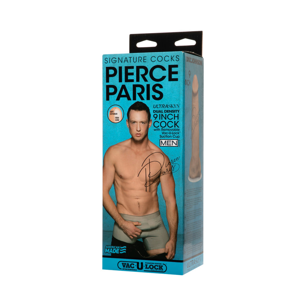 Signature Cocks Pierce Paris 9 Inch ULTRASKYN Cock with Removable Vac-U-Lock Suction Cup Vanilla - Fantasies Boutique