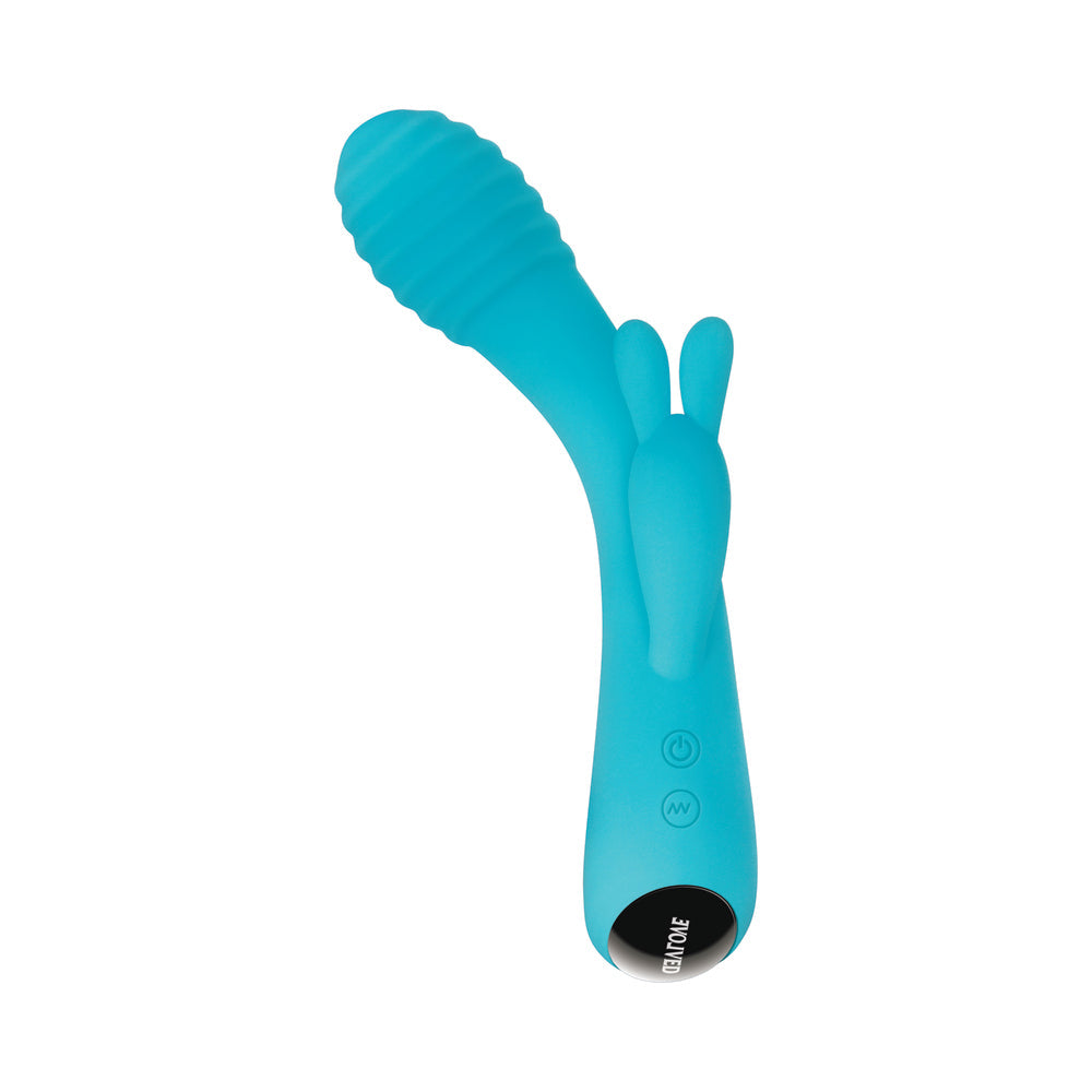 Evolved Aqua Bunny Rechargeable Silicone Rabbit Vibrator Teal - Fantasies Boutique