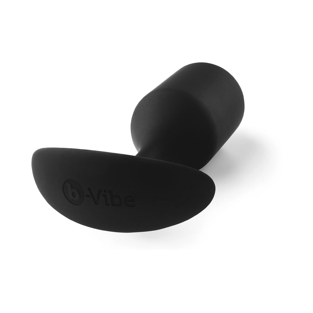 b-Vibe Snug Plug 4 Weighted Silicone Anal Plug Black - Fantasies Boutique