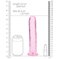 RealRock Crystal Clear Straight 8 in. Dildo Without Balls Pink - Fantasies Boutique