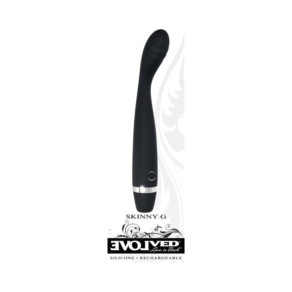 Evolved Skinny G Rechargeable Silicone Sli mline G-Spot Vibrator Black - Fantasies Boutique
