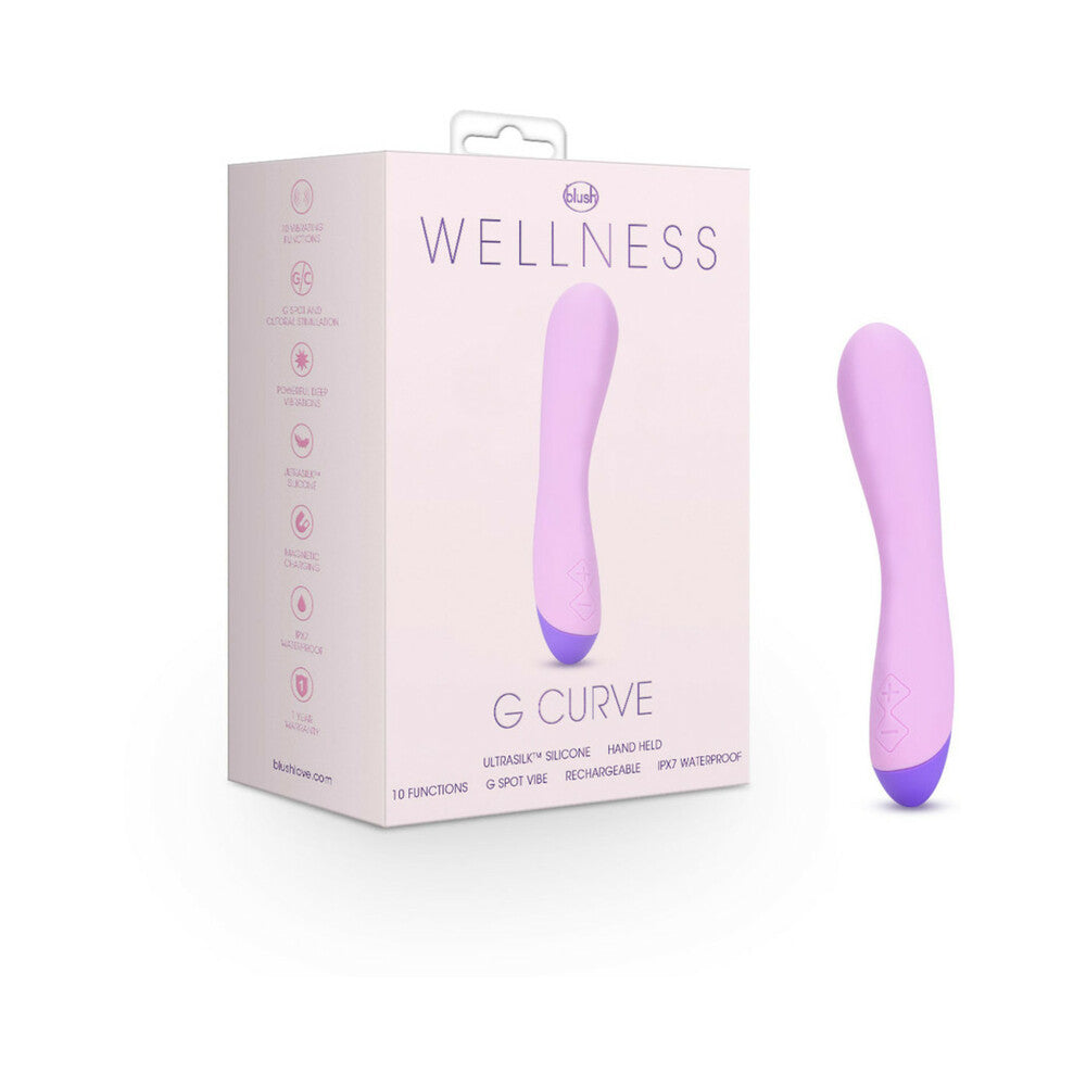 Blush Wellness G Curve Rechargeable Silicone G-Spot Vibrator Purple - Fantasies Boutique