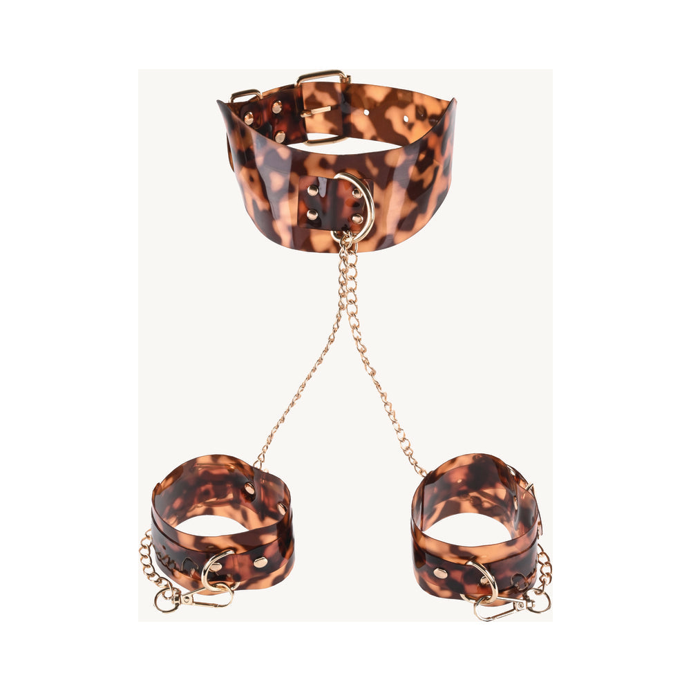 Sincerely, Sportsheets Amber Adjustable Neck & Wrist Restraints Tortoiseshell - Fantasies Boutique