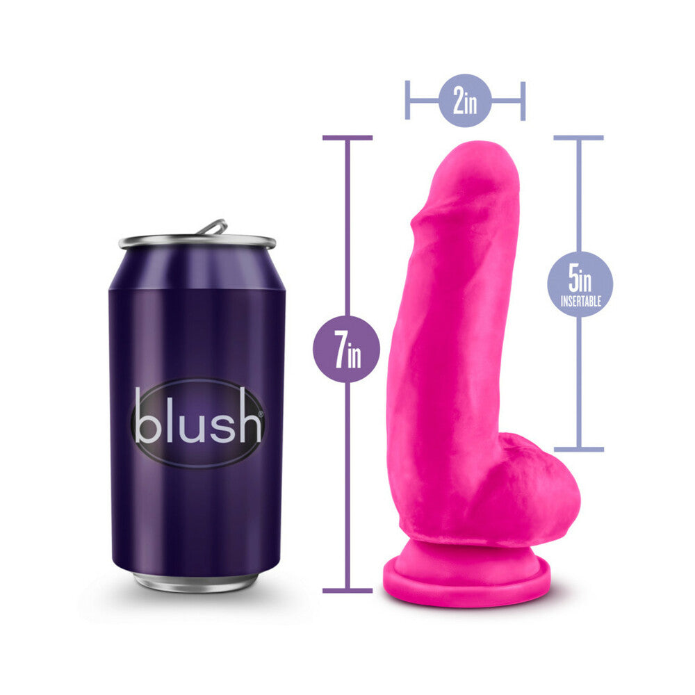 Au Naturel Bold Beefy 7 in. Posable Dual Density Dildo with Balls Pink - Fantasies Boutique