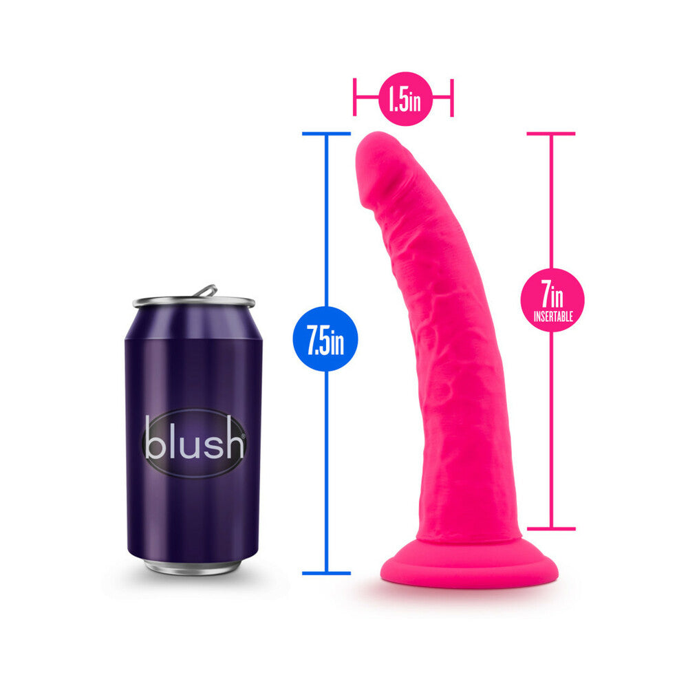 Neo Elite 7.5 in. Silicone Dual Density Dildo Neon Pink - Fantasies Boutique