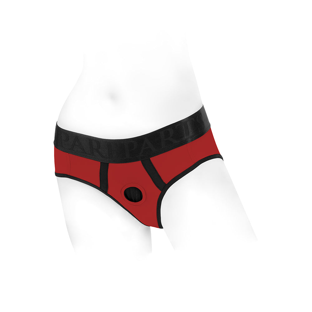 SpareParts Tomboi Nylon Briefs Harness Red/Black Size 5XL - Fantasies Boutique