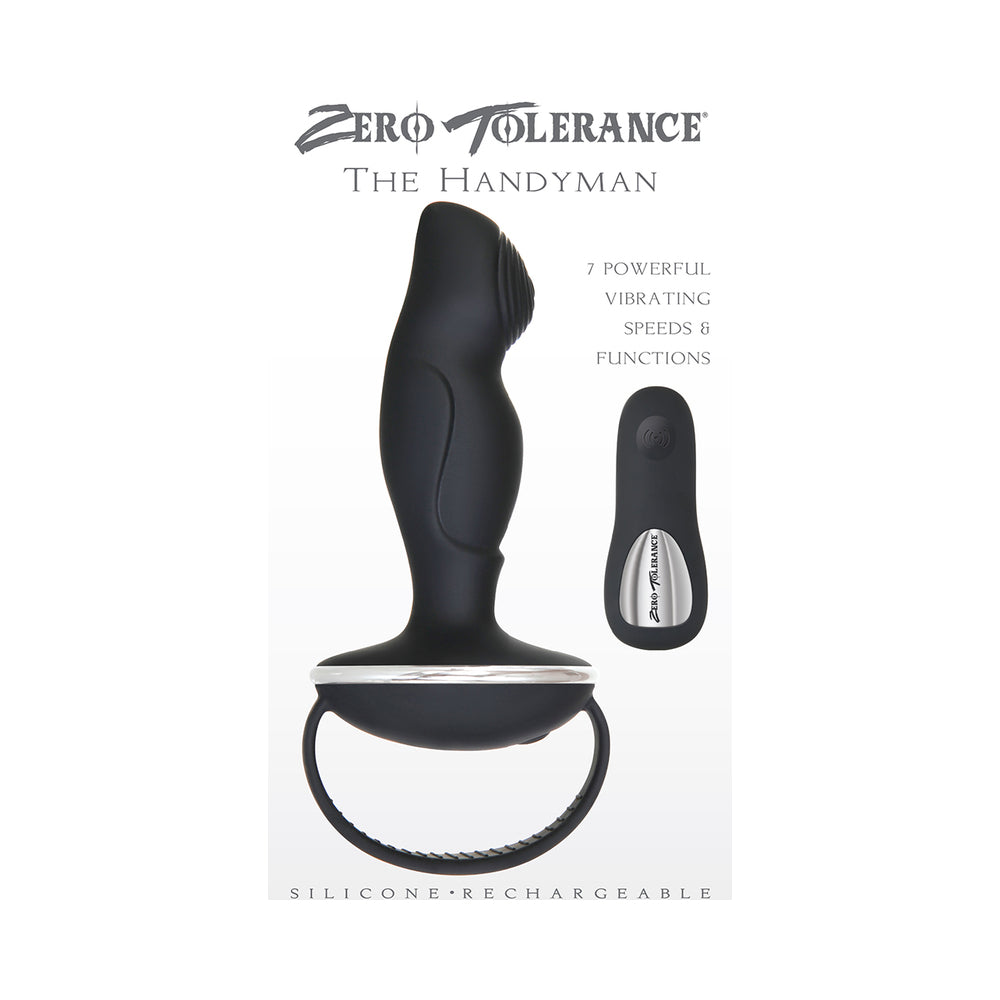 Zero Tolerance The Handyman Rechargeable Remote-Controlled Vibrating Prostate Massager Black