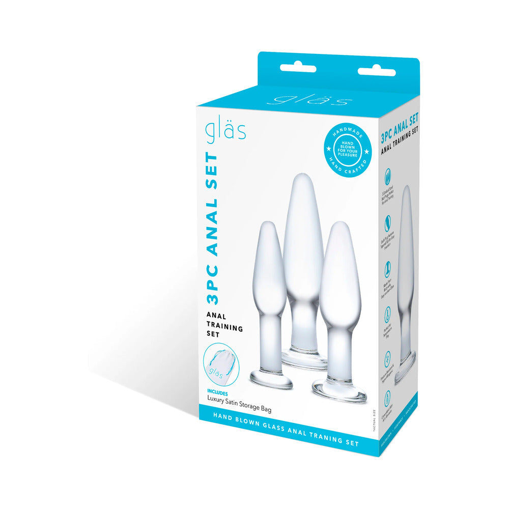 Glas 3-Piece Glass Anal Plug Training Set - Fantasies Boutique