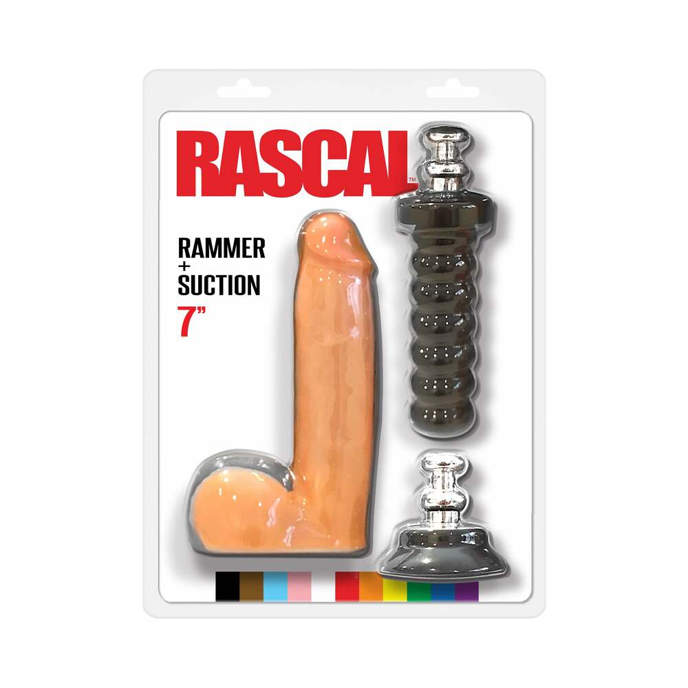 Rascal Rammer + Suction 7 in. Dildo with Handle and Suction Cup - Fantasies Boutique
