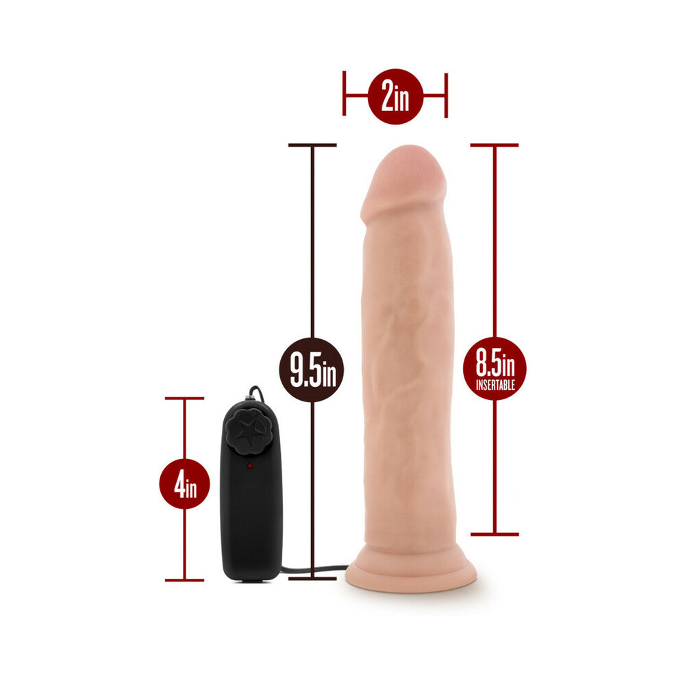 Dr. Skin Dr. Throb Realistic 9.5 in. Vibrating Dildo Beige - Fantasies Boutique