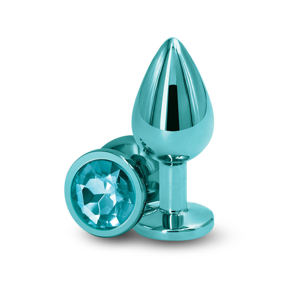 Rear Assets Metal Anal Plug Medium Teal - Fantasies Boutique