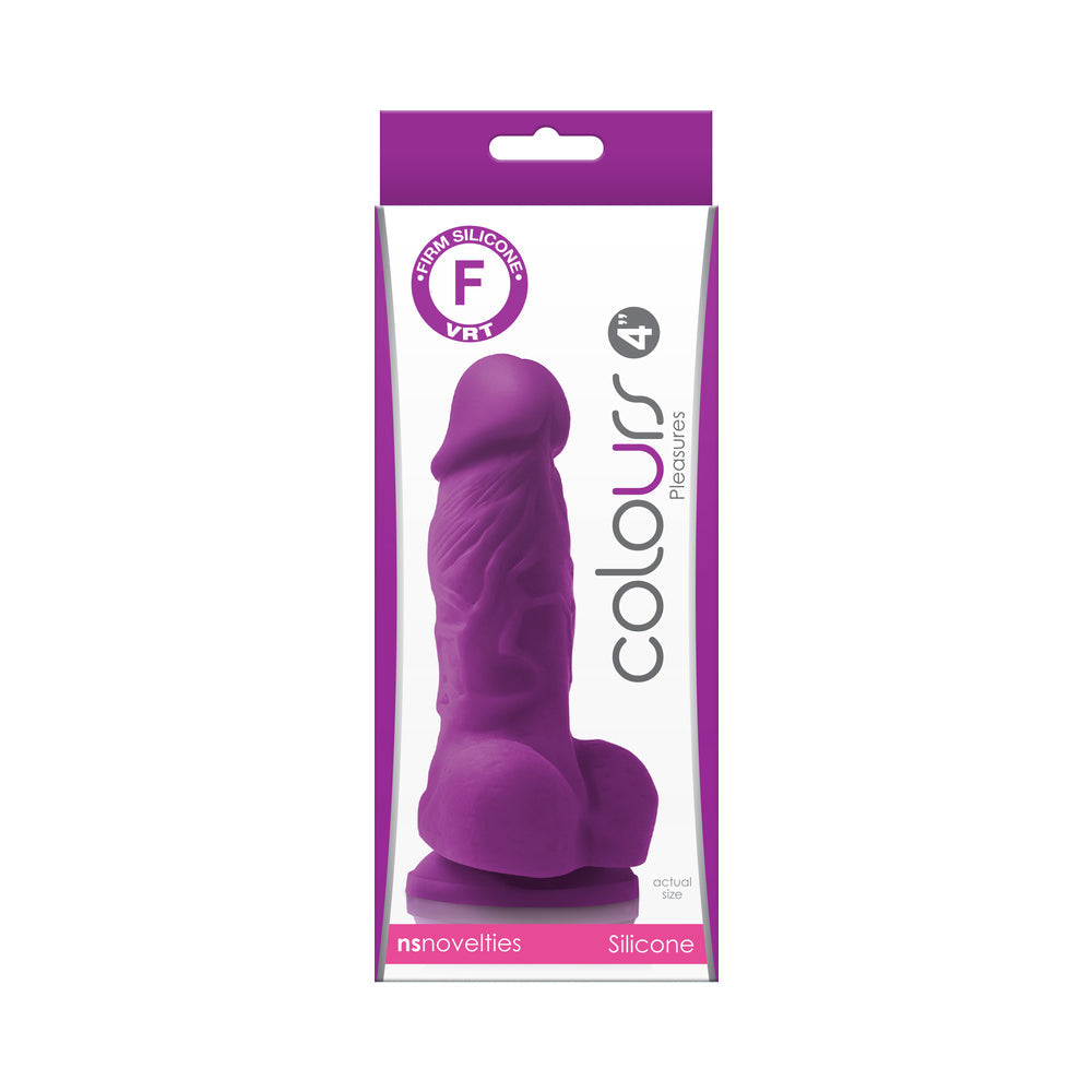 Colours Pleasures 4 in. Dildo Purple - Fantasies Boutique