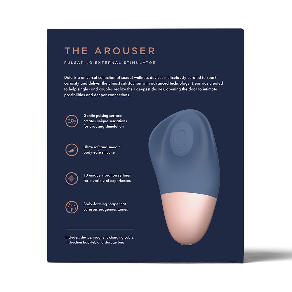 Deia The Arouser Pulsating External Stimulator Silicone Blue - Fantasies Boutique