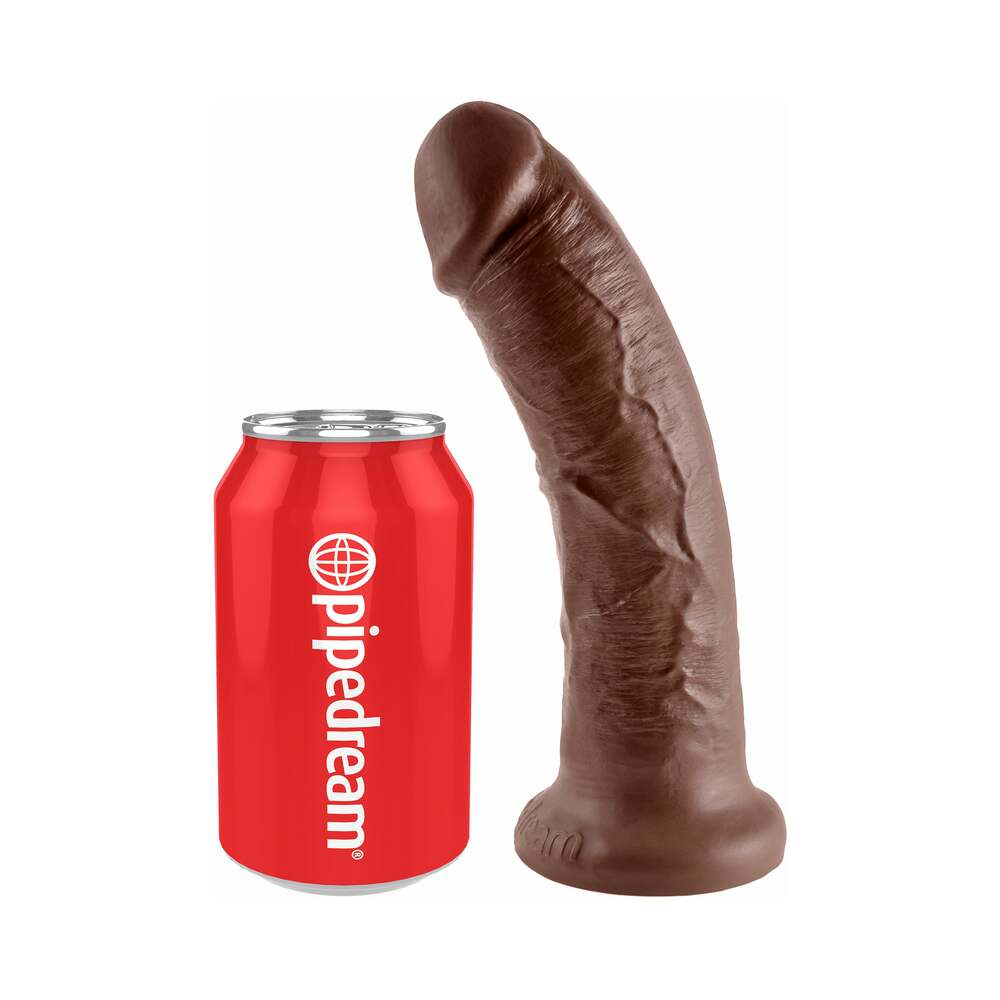 King Cock 8 in. Cock Realistic Dildo With Suction Cup Brown - Fantasies Boutique