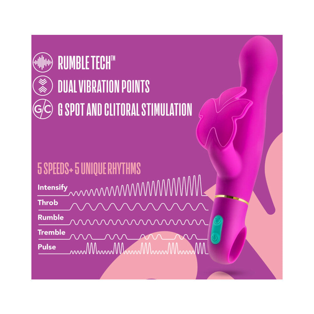 Aria Naughty AF Silicone Dual Stimulation Vibrator Plum - Fantasies Boutique