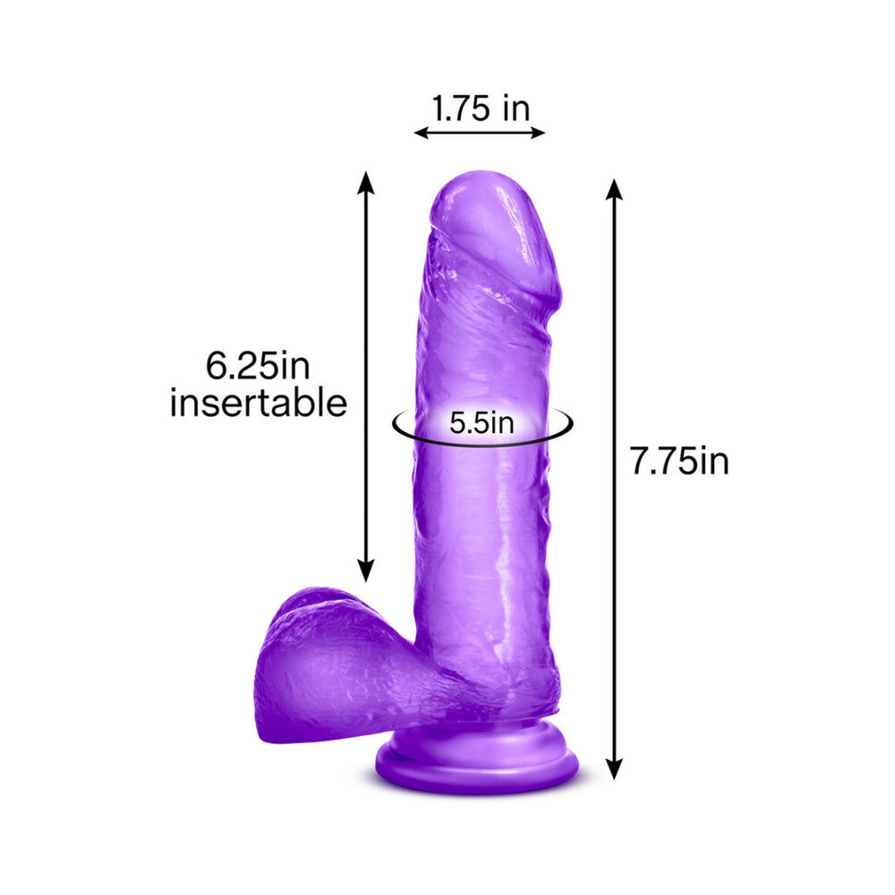 B Yours Sweet 'n Hard 2 Realistic 7.75 in. Dildo with Balls Purple - Fantasies Boutique