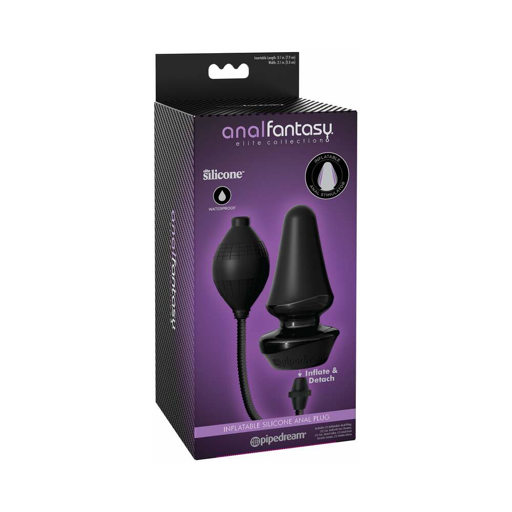 Pipedream Anal Fantasy Elite Collection Inflatable Silicone Anal Plug Black - Fantasies Boutique