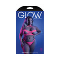 Fantasy Lingerie Glow Slow Motion Peek-A-Boo Bra & Panty Neon Pink Queen Size - Fantasies Boutique