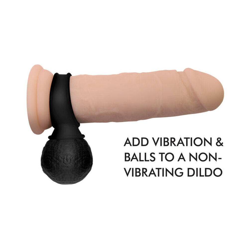 Jock 28X Vibrating Silicone Balls with Remote Control XL Black - Fantasies Boutique