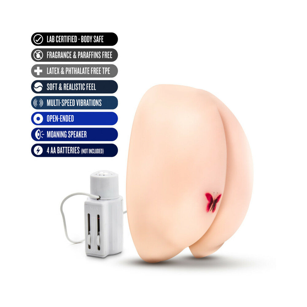 X5 Men Vibrating Rear Ecstasy Remote-Controlled Dual Entry Masturbator Beige - Fantasies Boutique