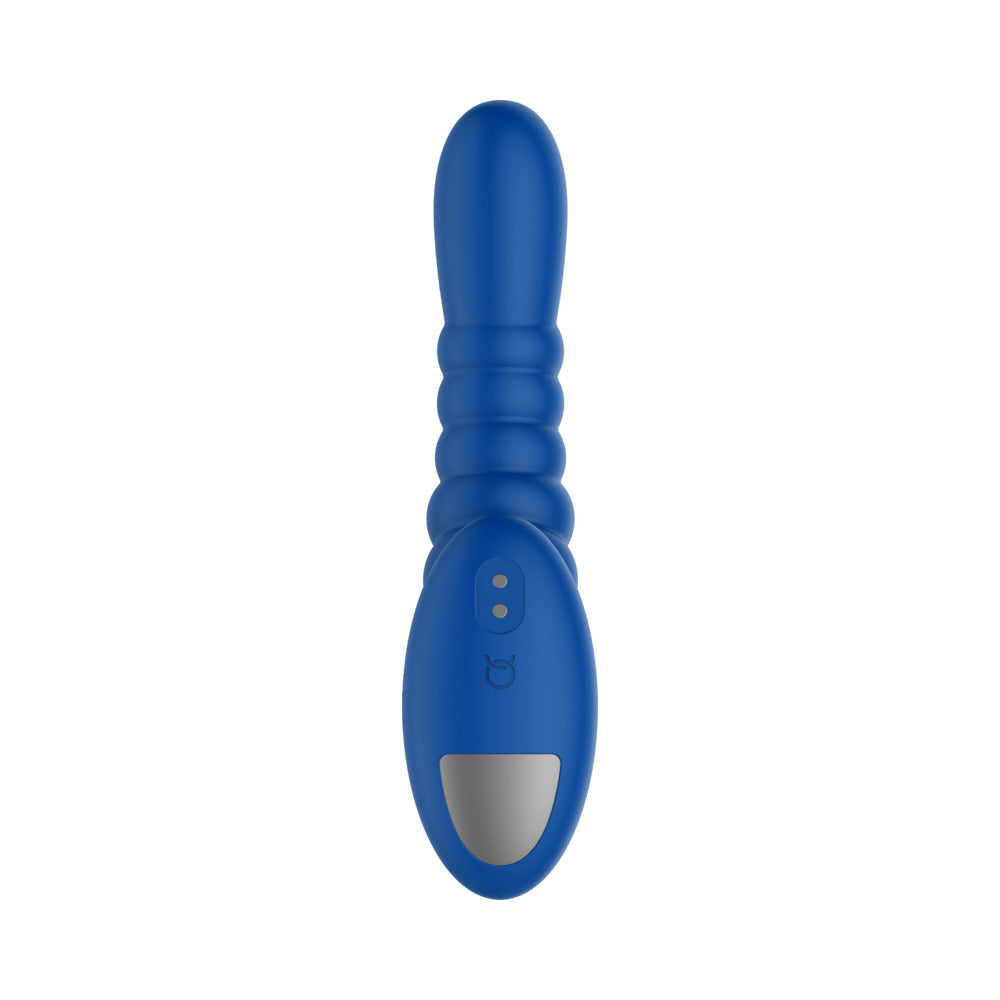 Forto Ribbed Pro Rechargeable Silicone Vibrating Anal Massager Blue - Fantasies Boutique