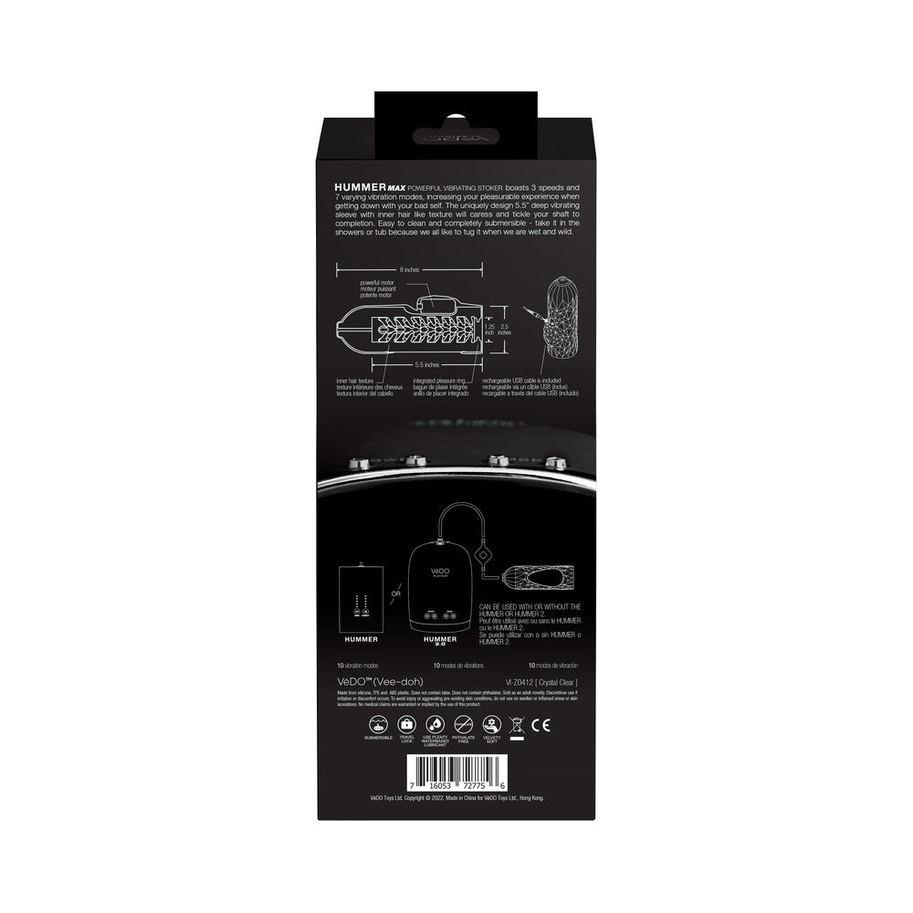 Vedo Hummer 2.0 Rechargeable Vibrating Sleeve Black Pearl - Fantasies Boutique