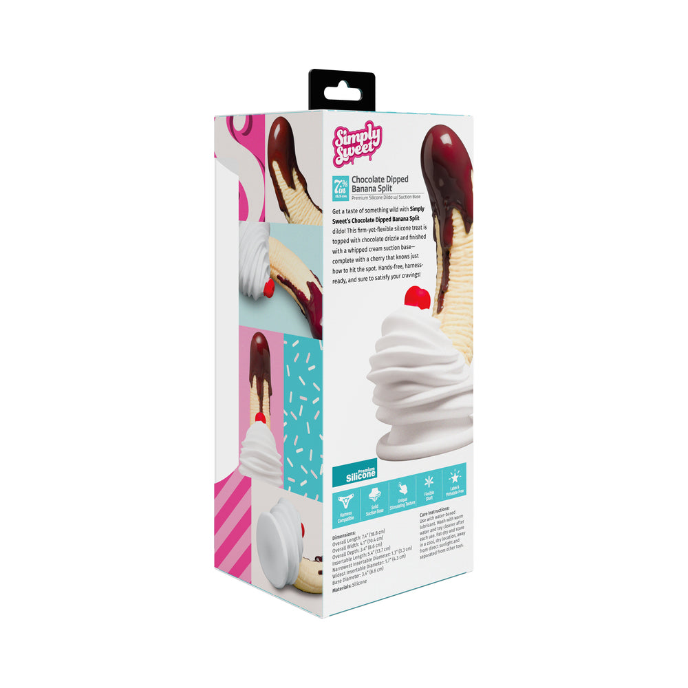 Simply Sweet Chocolate Dipped Banana Split Premium Silicone Dildo