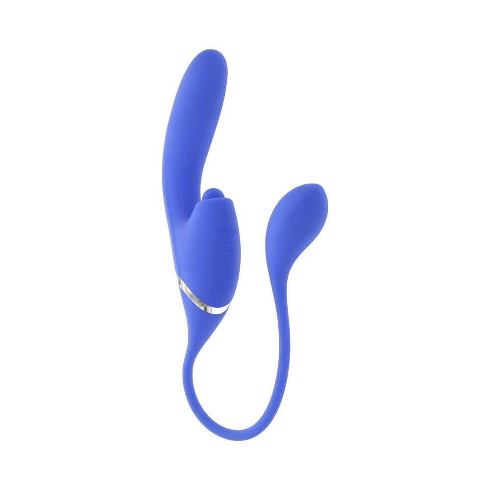 Evolved All In Rechargeable Dual Vibrating Tapping Vibe Silicone Blue