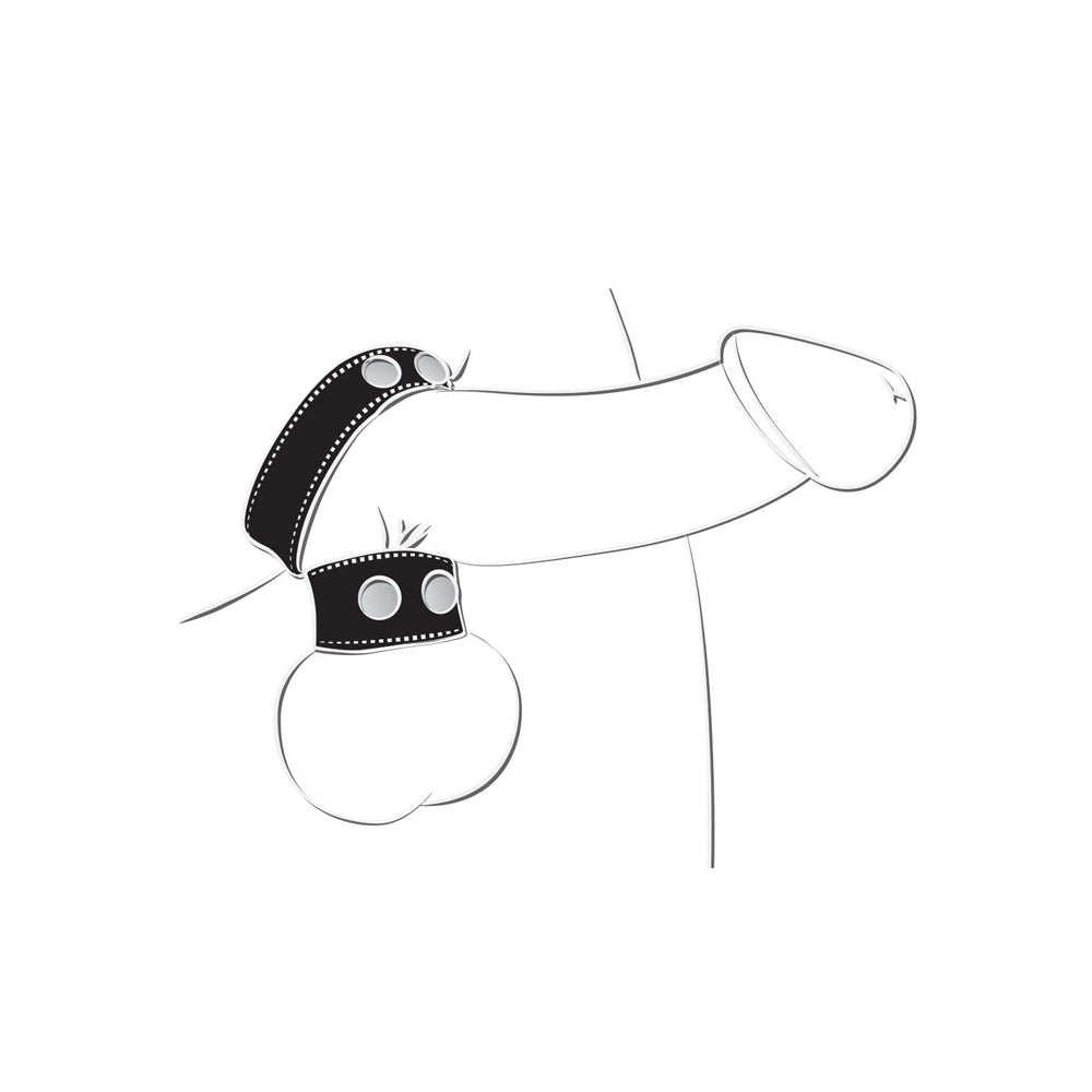 Ballgear Cock Strap With Ball Stretcher Black - Fantasies Boutique